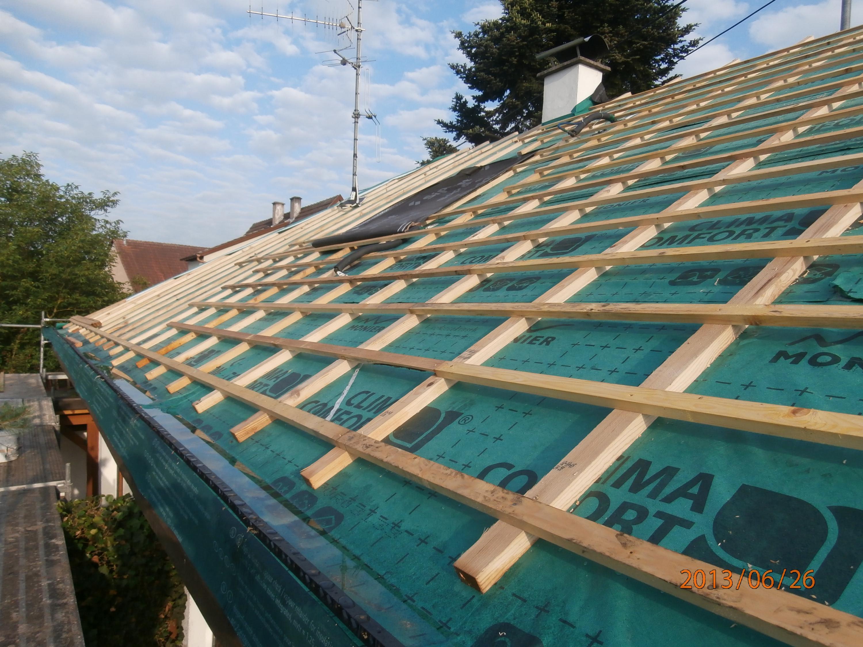 Rénovation toiture avec isolation sarking Dal'Alu, Bischwiller - Mey'er Herrlisheim, alsace, Bas Rhin