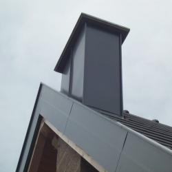 Habillage double de cheminée aluminium  Dal'Alu, Haguenau - Mey'er Herrlisheim, alsace, Bas Rhin