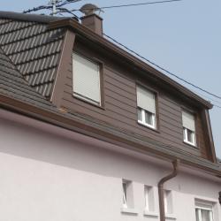 Bardage complet de chien assis en aluminium prélaqué Dal'alu, Herrlisheim - Mey'er Herrlisheim, alsace, Bas Rhin