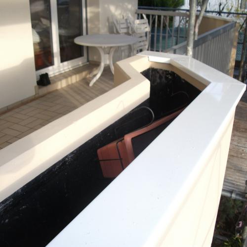 Mey'er, couvertine renforcée pour jardinière, aluminium blanc, Dal'Alu, Alsace, Grand Est